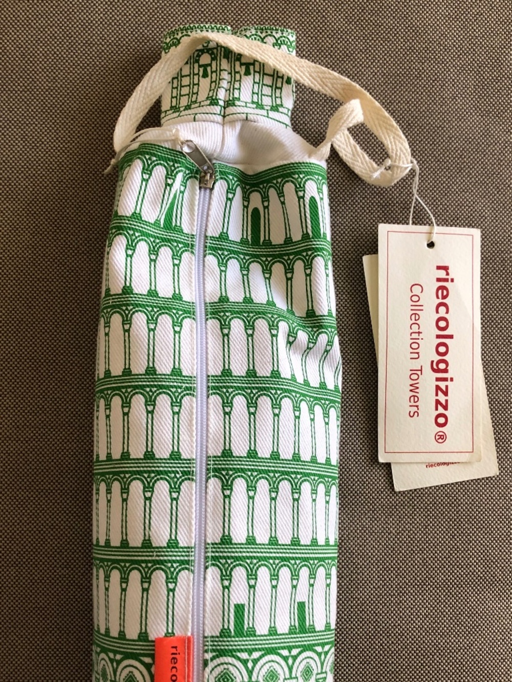 Riecologizzo Leaning Tower of Pisa Bottle Carrier Bag NWT Italian Artisan